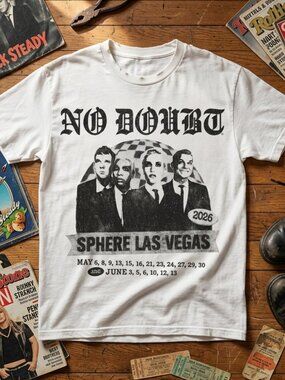 Vintage No Doubt Sphere Las Vegas 2026 Tour Tee Y2K Ska Punk Shirt